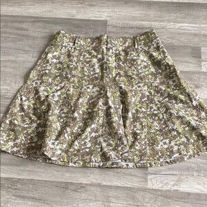 💛 Green and Tan Mini Skater Skirt for Casual Wear